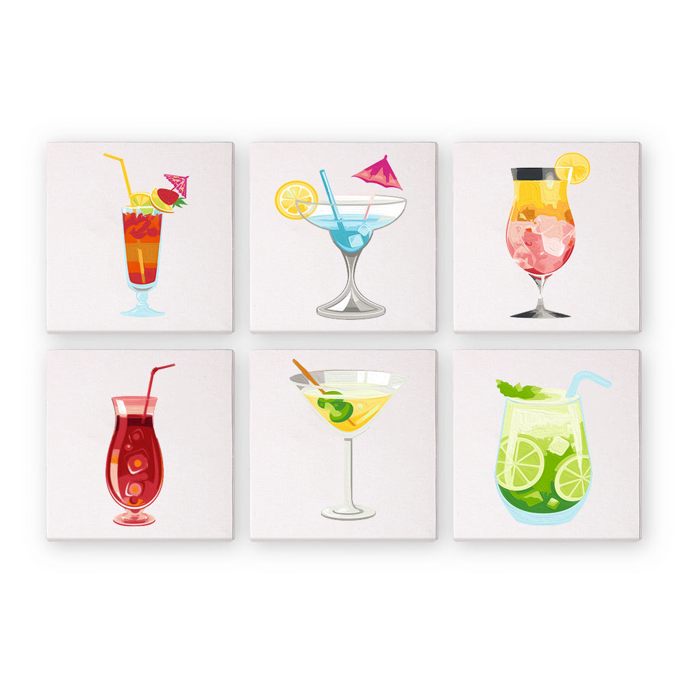 6 Mini Tableaux   Coffret Cocktail