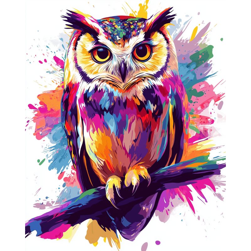 Owl   Color Splash | Paint by Numbers