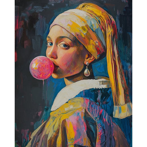 Girl with a pearl earring Bubblegum | Paint by Numbers