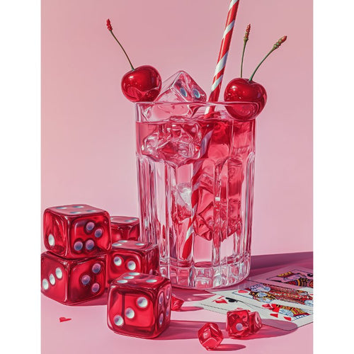 Pink cherry drink  | Paint by Numbers