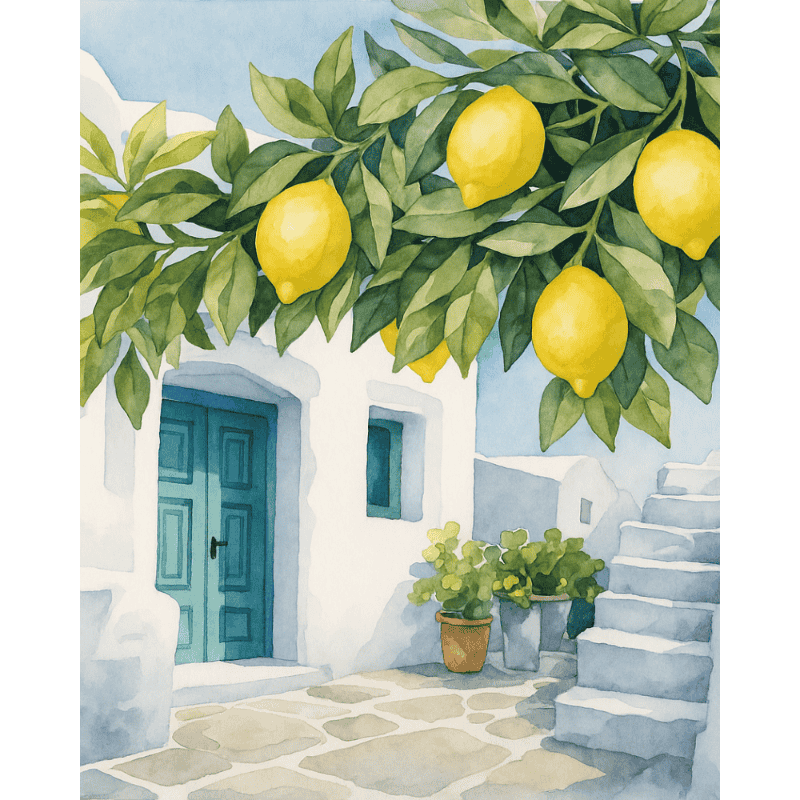 Paint by numbers   Lemons in Mykonos | Paint by Number