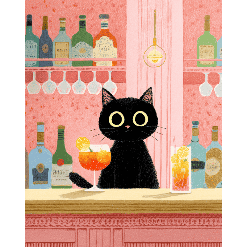The black cat at the bar | Paint by Number