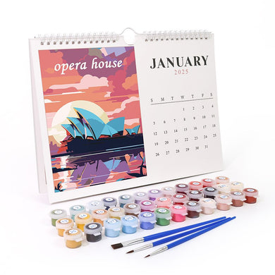 Paint by Numbers Calendar 2025 | Famous Landmarks Edition