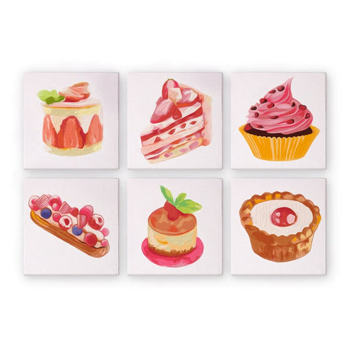 6 Mini Tableaux -  Pâtisseries