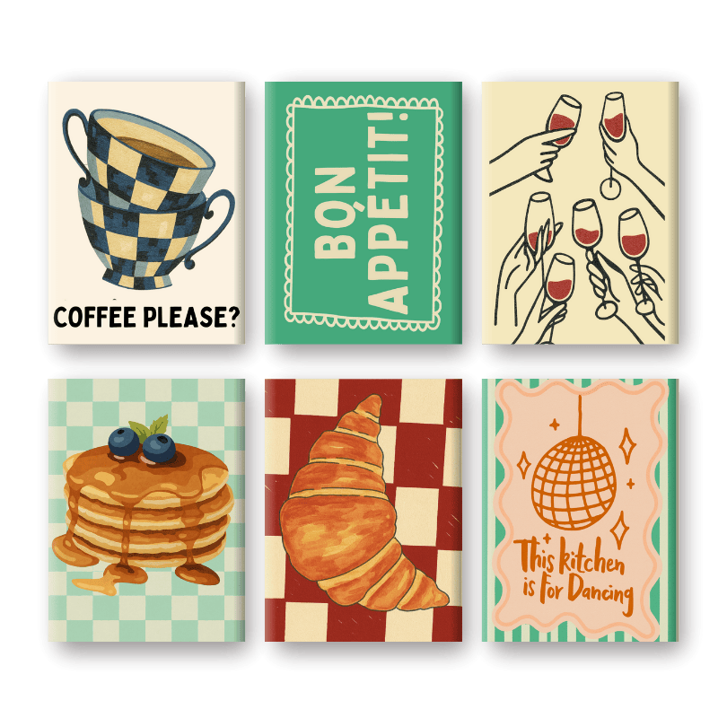 6 Mini Paintings   Kitchen Set