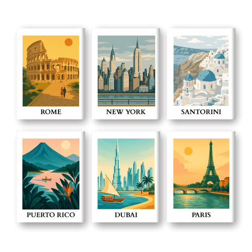 6 Mini Paintings - World Trip Set