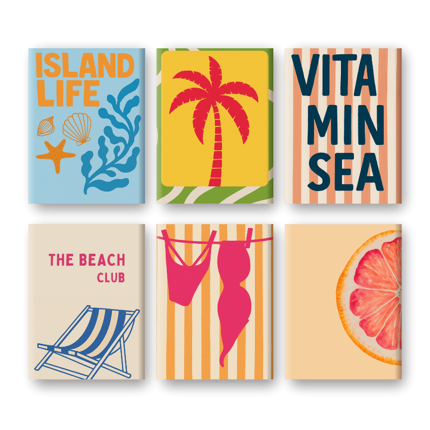 6 Mini Paintings   Island Life Set