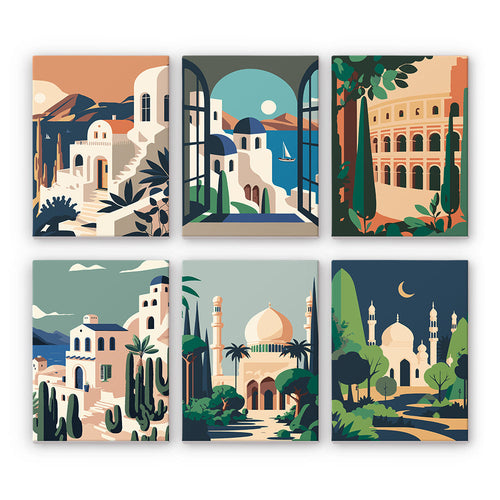 6 Mini Tableaux | Coffret Beaux Paysages