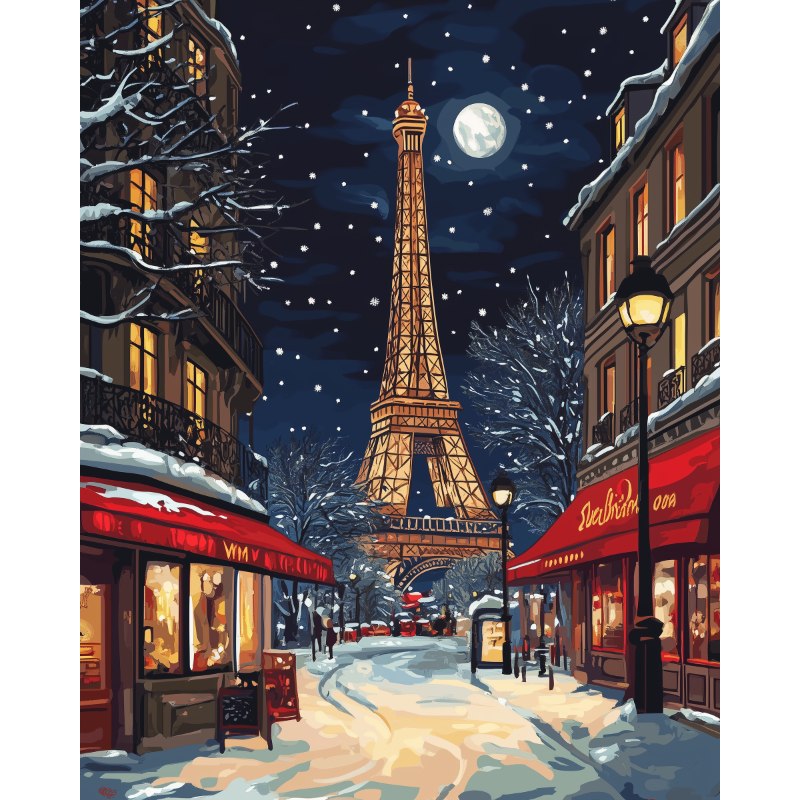 Noël à Paris | Peinture par numéros