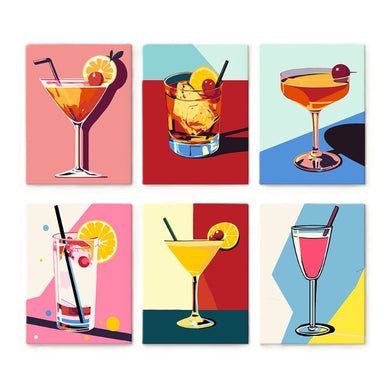 6 Mini Paintings - Classy Cocktail Set