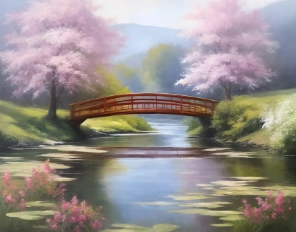 Pont au Printemps | Peinture par Numéros