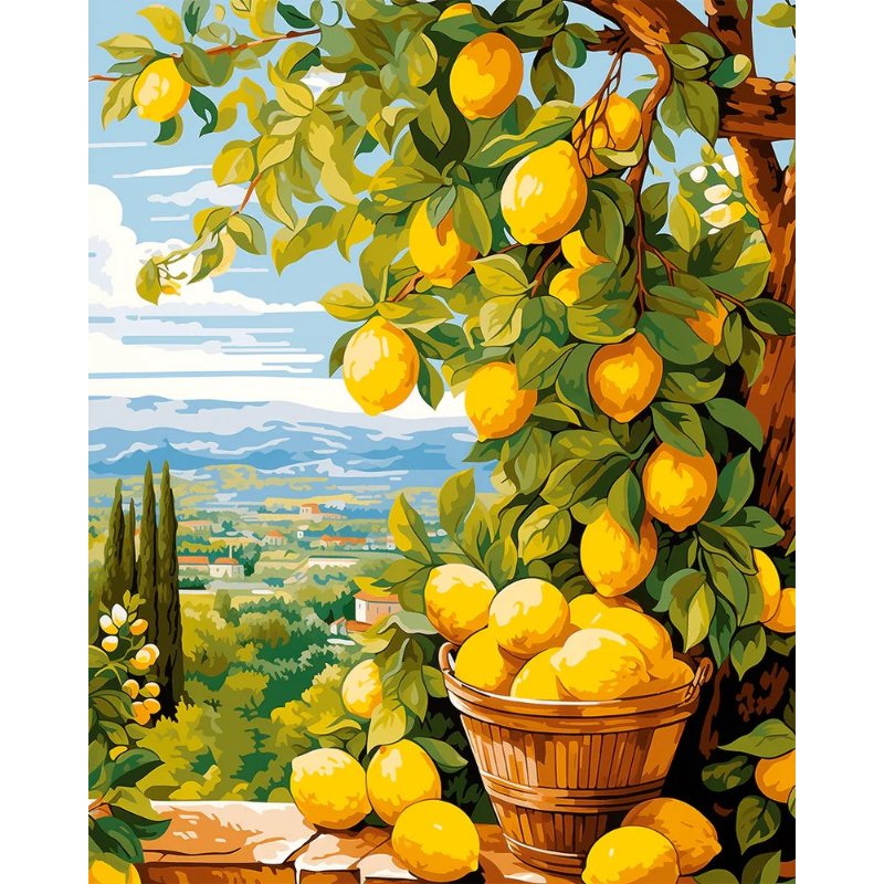 Lemon tree with stunning view | Paint by Numbers