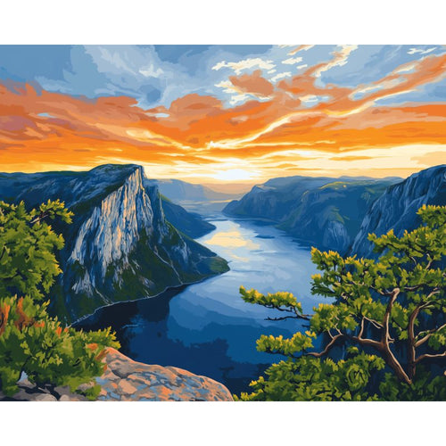 Preikestolen en Norvège | Peinture par Numéros